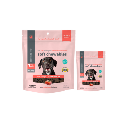 Treatibles FOR DOGS: Extra Strength Soft Chewables with Salmon Oil - 7 mg CBD